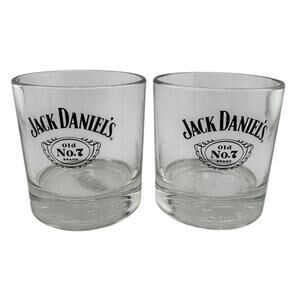 Jack Daniel's Black Logo Whiskey Glasses Set of 2 Barware Staples